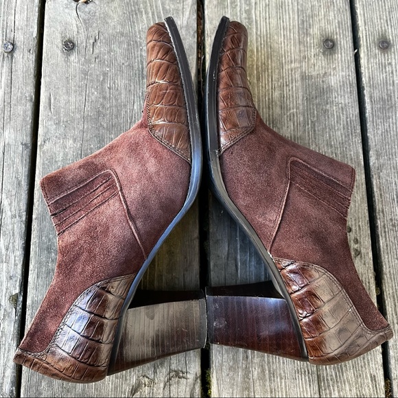 Coldwater Creek Leather Suede Ankle Western Boots Sz 9 - Picture 9 of 14